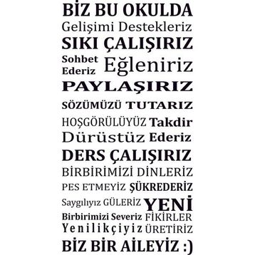 Bugico Okul Kuralları 100x153 cm Duvar Sticker