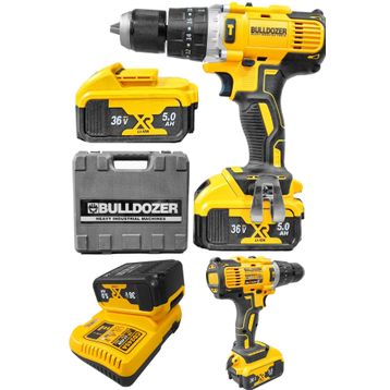 Bulldozer XFUEL 36 V 5 Ah Darbeli Çift Akülü Şarjlı Vidalama Matkap