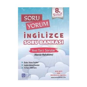 Bulut Eğitim ve Kültür Yayınları 8. Sınıf Soru Yorum İngilizce Soru Bankası