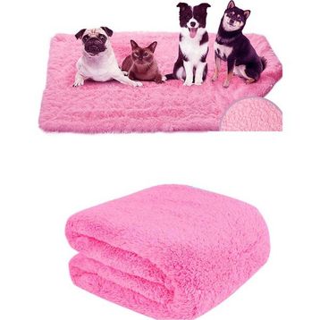 Bundera Peluş Evcil Kedi Minderi Kedi Kulübesi Matı Örtüsü 60x90 cm Pembe Kedi Köpek Batağı Battaniyesi