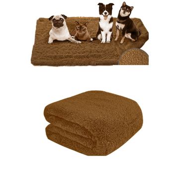 Bundera Peluş Kahve Kedi Köpek Yatağı Battaniyesi Evcil Kedi Minderi Kedi Evi Kulübesi Matı Örtüsü