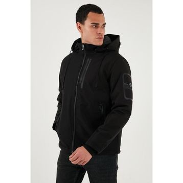 Buratti 497ALBERT - Siyah Regular Fit Çıkarılabilir Kapüşonlu Erkek Mont