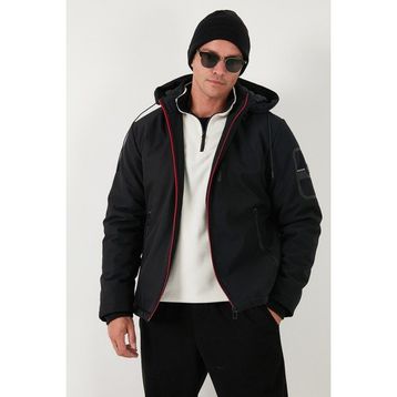Buratti 497ALBERT - Siyah Regular Fit Çıkarılabilir Kapüşonlu Erkek Mont