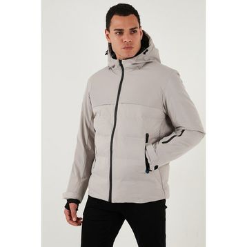 Buratti 497DEAN - Taş Regular Fit Çıkarılabilir Kapüşonlu Kapitoneli Erkek Mont
