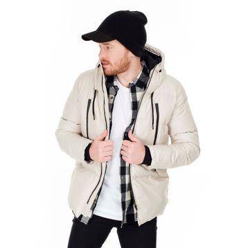 Buratti 5717101 Taş Slim Fit Kapüşonlu Erkek Mont