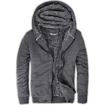 Buratti 575708 Antrasit İçi Kürklü Kapüşonlu Sweatshirt Erkek Mont