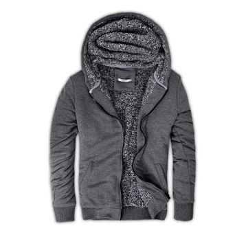 Buratti 575708 Antrasit İçi Kürklü Kapüşonlu Sweatshirt Erkek Mont