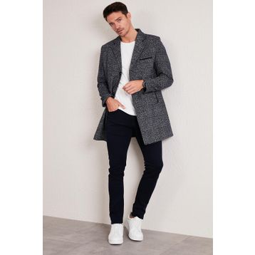 Buratti 5840098 Lacivert Erkek Kaşe Kaban