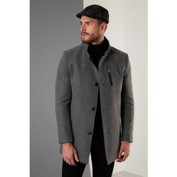Buratti 5840099 Açık Gri Erkek Kaşe Kaban
