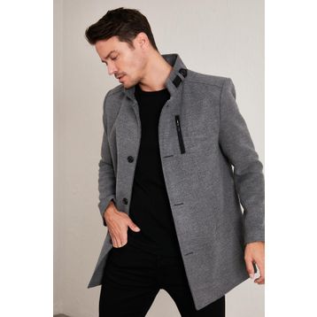 Buratti 5840099 Açık Gri Erkek Kaşe Kaban