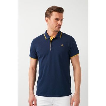 Buratti 5902118 Aqua-Mavi % 100 Pamuk Düğmeli Slim Fit Polo Erkek T-Shirt
