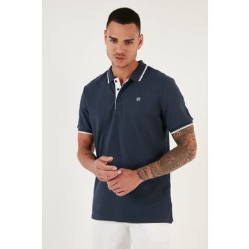 Buratti 5902118 Aqua-Mavi % 100 Pamuk Düğmeli Slim Fit Polo Erkek T-Shirt