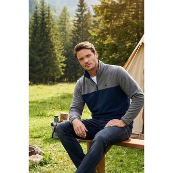 Buratti 5906016 Gri Regular Fit Fermuarlı Dik Yaka Kışlık Şardonlu Erkek Polar