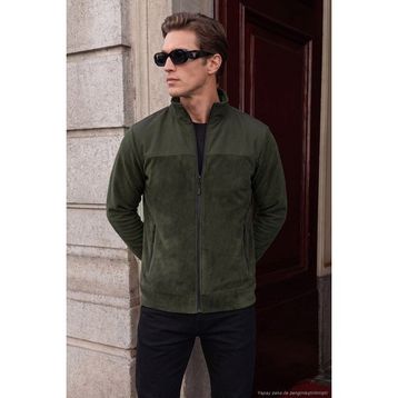 Buratti 59060443 - Haki Regular Fit Garnili Dik Yaka Sıcak Tutan Erkek Polar Mont