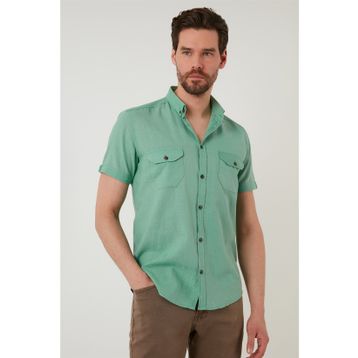 Buratti CF21S111153 Elma Yeşili Erkek Gömlek