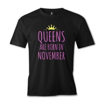 Burç November Queens Siyah Erkek T-Shirt