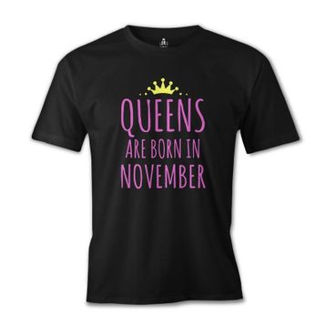 Burç November Queens Siyah Erkek T-Shirt