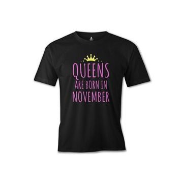 Burç November Queens Siyah Erkek T-Shirt