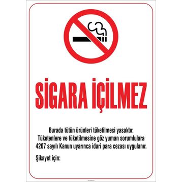 Buris Sigara İçilmez Uyarı Levhası