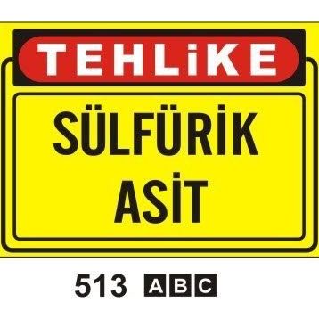 Buris Sülfürik Asit Uyarı Levhası