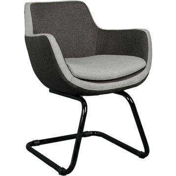 Bürocci 2244J1110 Comfort İki Ton Gri Kumaş Siyah Metal Ayaklı Misafir Koltuğu