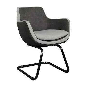 Bürocci 2244J1110 Comfort İki Ton Gri Kumaş Siyah Metal Ayaklı Misafir Koltuğu