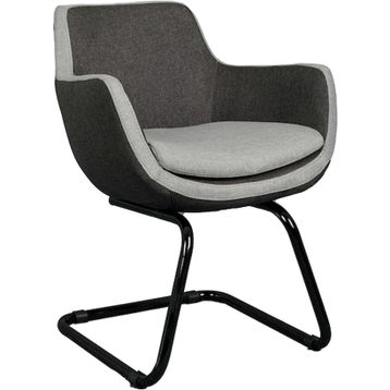 Bürocci 2244J1110 Comfort İki Ton Gri Kumaş Siyah Metal Ayaklı Misafir Koltuğu