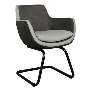 Bürocci 2244J1110 Comfort İki Ton Gri Kumaş Siyah Metal Ayaklı Misafir Koltuğu