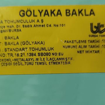 Bursa Tohum 250 gr Gölyaka Bakla Tohumu