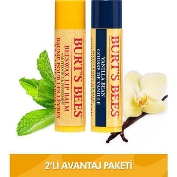 Burt's Bees Vanilla Dudak Balmı + Beeswax Dudak Balmı
