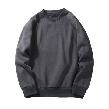 BUYTER 15 Stil Düz Renk Polar Koyu Gri Erkek Sweatshirt