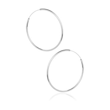 By Barun Silver KP-0153 Gümüş Büyük Boy Halka Kadın Küpe