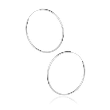 By Barun Silver KP-0153 Gümüş Büyük Boy Halka Kadın Küpe