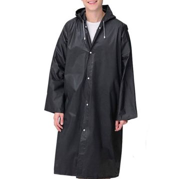 By Marine BYMMRC881R03 Siyah Kapüşonlu Çıtçıtlı Eva Unisex Yağmurluk