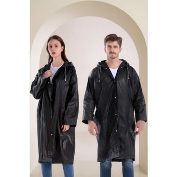 By Marine BYMMRC881R03 Siyah Kapüşonlu Çıtçıtlı Eva Unisex Yağmurluk