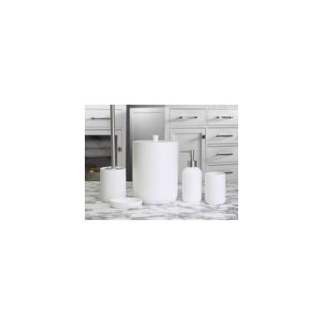 By Selim Elegance Beyaz 5 Parça Polyester Banyo Seti
