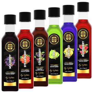 By Tüfekçi Lime,Frambuaz,Çilek,Karadut,Blue Curacao Cool Berry 6x60 ml Avantajlı Kahve, Pasta ve Kokteyl Şurubu