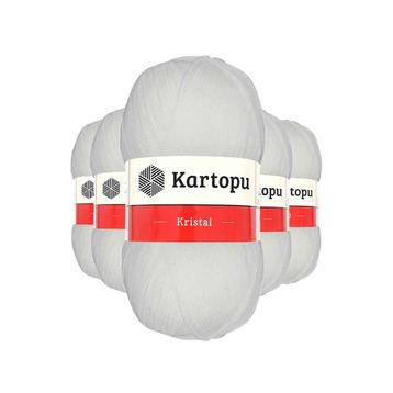 Byline Beyaz K010 5 Adet Kristal Çift Katlı El Örgü Lif İpi