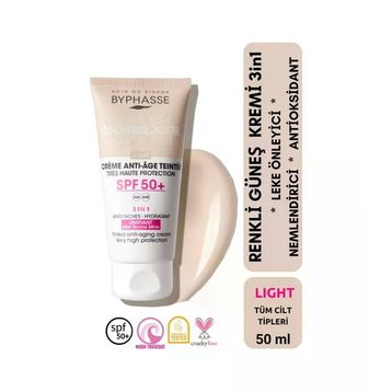 Byphasse Anti-Aging Renkli Light Yeni Nesil Güneş Filtreli Hibrit Formül 50 ml Sıvı Güneş Kremi