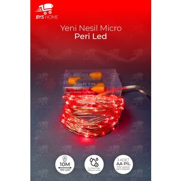 BYSHOME BYS-10M-KRMZ Peri Led 10 Metre Pilli Kırmızı Renk Dekoratif Aydınlatma