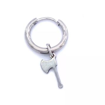 BZ 316l Çelik Unisex Tek Balta Küpe