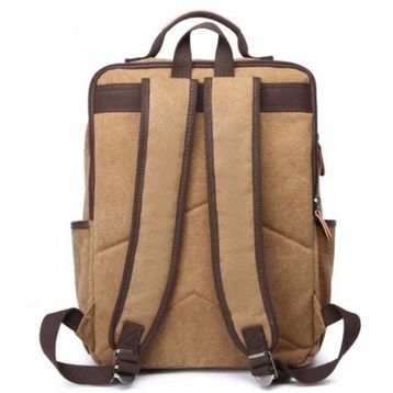 C-Active 1260 Açık Kahverengi Kanvas Kumaş Büyük Boy Unisex Sırt Çantası