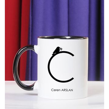 C Harfi Baskılı Seramik Kupa