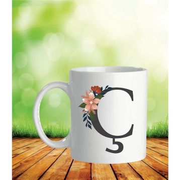 C Harfi Baskılı Seramik Kupa