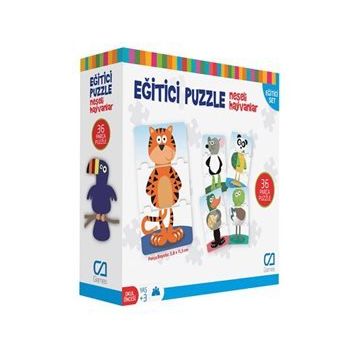 CA Games CA5028 Eğlenceli Neşeli Hayvanlar 36 Parça Puzzle