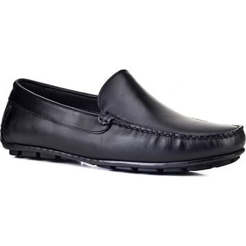 Cabani 010M150 Hakiki Deri Siyah Bağcıksız Süet Erkek Loafer Ayakkabı