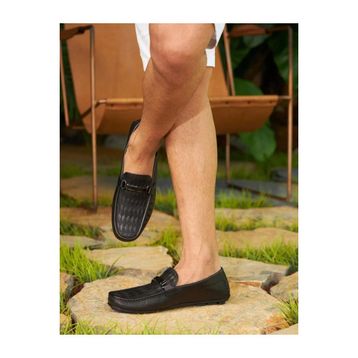 Cabani 010M5823 Hakiki Deri Detaylı Siyah Erkek Loafer Ayakkabı