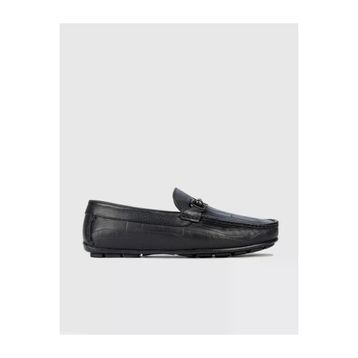 Cabani 010M5823 Hakiki Deri Detaylı Siyah Erkek Loafer Ayakkabı