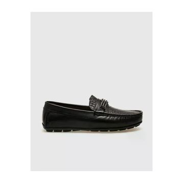 Cabani 010M5823 Hakiki Deri Detaylı Siyah Erkek Loafer Ayakkabı