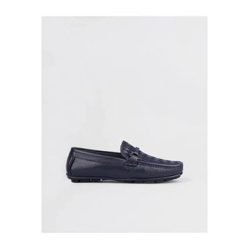 Cabani 010M5823F Mavi Bantlı Hakiki Deri Lacivert Erkek Loafer Ayakkabı